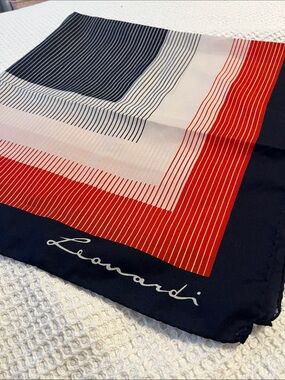 Vintage Leonardi Red/White/Blue scarf $12